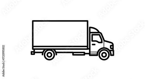 Outline of a delivery truck, side view