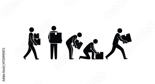 Stick figure showing proper lifting techniques