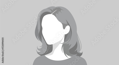 Illustration of a womans silhouette with gray hair