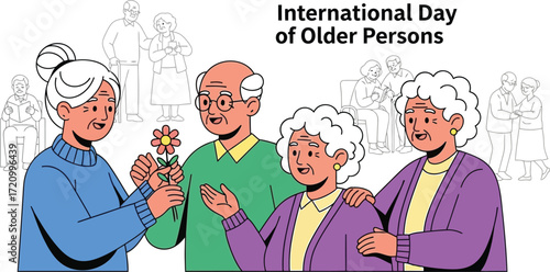 Celebrating International Day of Older Persons with flower gift