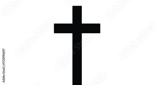 Black christian cross for religious symbol use