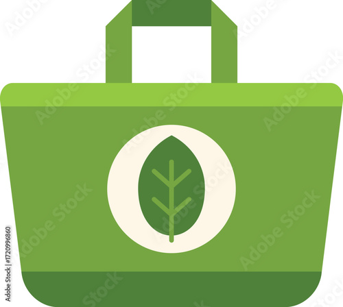 Shopping bag with leaf promoting eco friendly practices and sustainable consumerism
