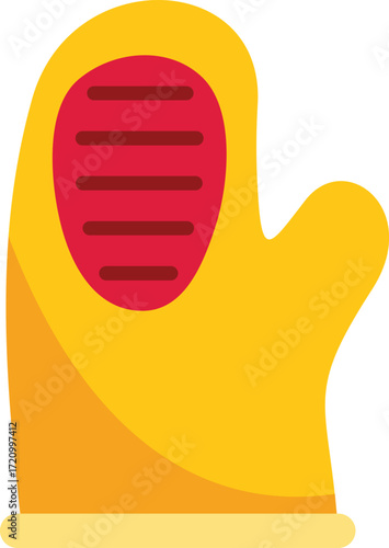Kitchen oven mitt protecting hand from heat while cooking or baking