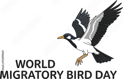 World Migratory Bird Day: A vibrant bird soaring in flight