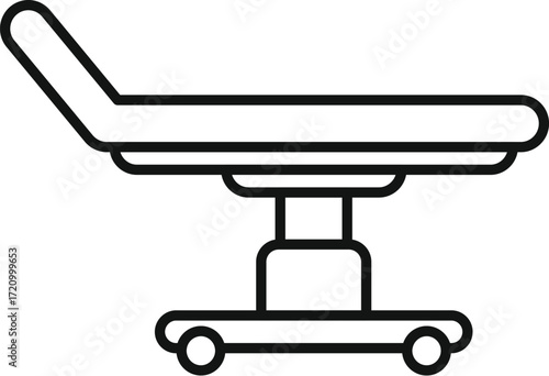 Medical gurney used for transporting patients within a hospital setting, symbolizing healthcare and emergency services