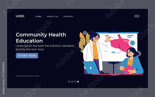 Community Health Education Session Vector Illustration