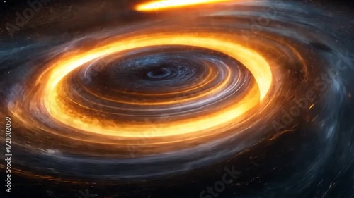 Vibrant Black Hole Accretion Disk in Deep Space.
