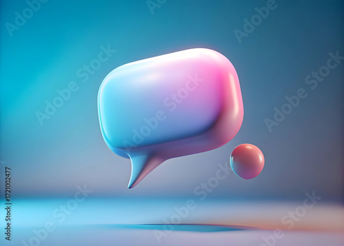 3D Render of a Speech Bubble. Communication and Digital Art