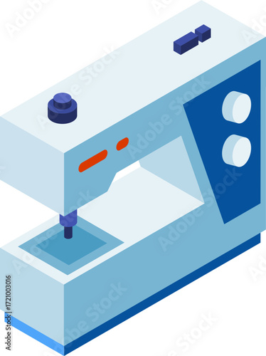 Sewing Machine Isometric Icons – Modern Tailoring and Textile Equipment