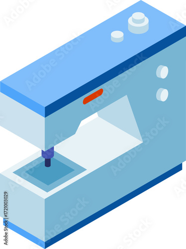 Sewing Machine Isometric Icons – Modern Tailoring and Textile Equipment