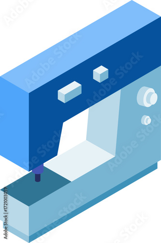 Sewing Machine Isometric Icons – Modern Tailoring and Textile Equipment