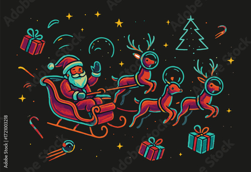Santa Across the Stars, Galactic Sleigh Ride, Cosmic Christmas Adventure, Reindeer in Space, The Holiday Galaxy