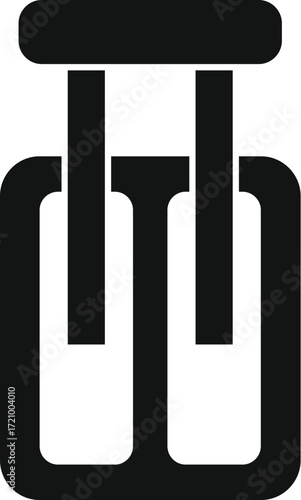 Simple black silhouette of a game cartridge being inserted into a console, representing entertainment and gaming