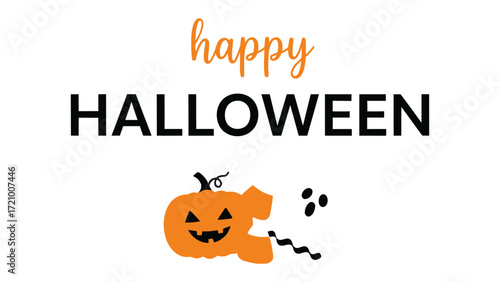 Happy Halloween Celebration: Embrace the spooky fun with a festive Halloween-themed design, where the joyous message welcomes a season filled with frights and delight!