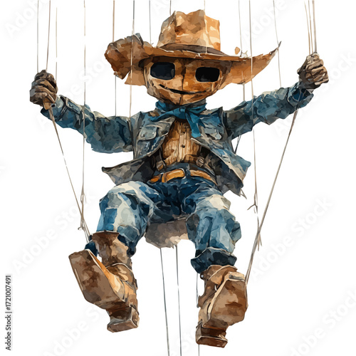 watercolor of Giant Puppet, vector, isolated on a white background.