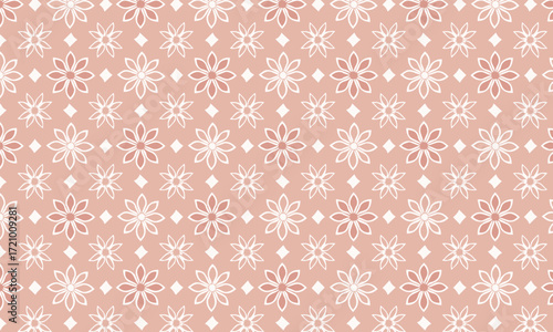 Elegant Geometric Floral Pattern for Wedding and Stationery in Monochromatic Rose