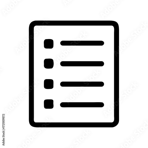 Minimal list document flat vector icon