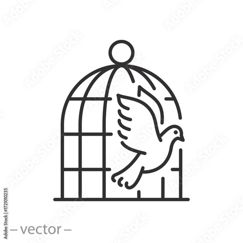 bird in a cage icon vector illustration