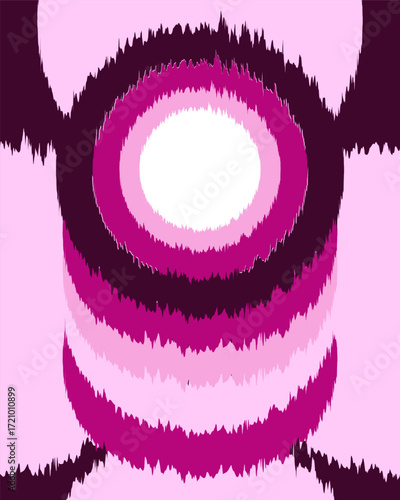 Romantic magenta ikat handwoven floral blurred zigzag poster art