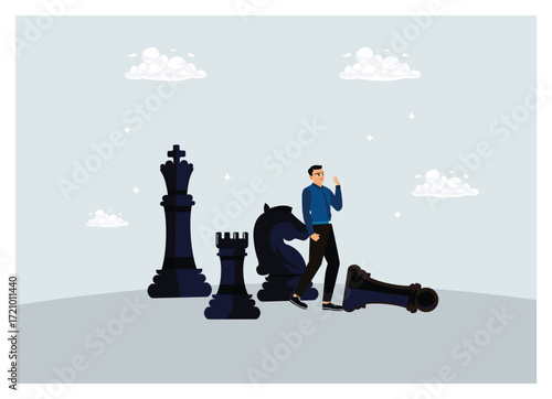 An entrepreneur's marketing strategy to win business competition.