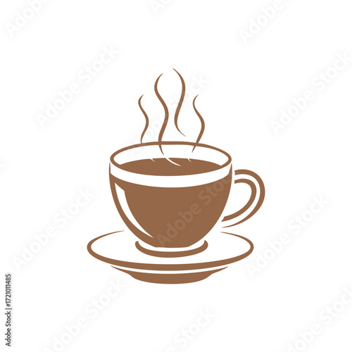 Hot Coffee Cup Icon Illustration