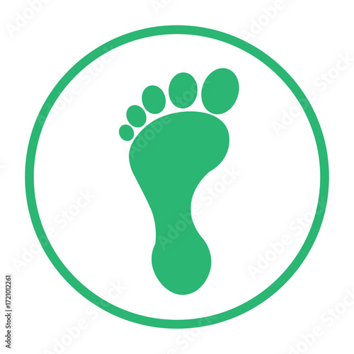 green footprint icon isolated on white