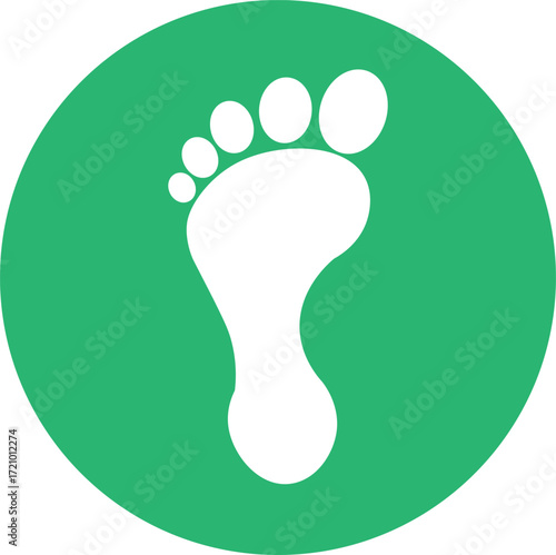 footprint icon green isolated