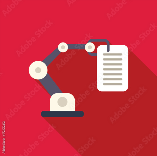 Robotic arm holding document, symbolizing automation and efficiency in modern business processes