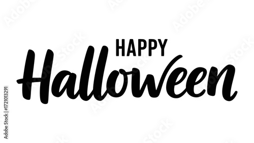 Happy Halloween Greeting: A festive handwritten script spells out 'Happy Halloween', embodying the eerie spirit of the spooky season with its stylish design.