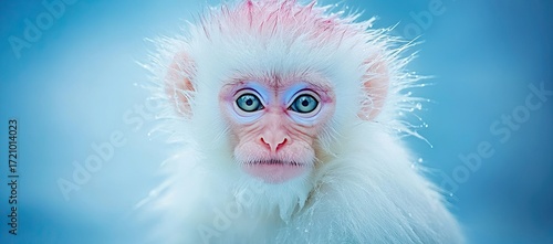 Adorable Snow Monkey Portrait