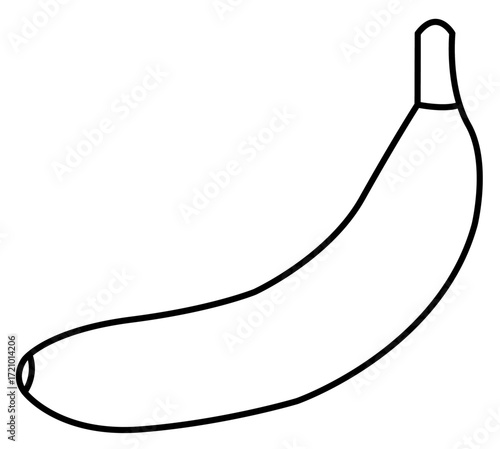 Black Outline Banana as Part of Fruit