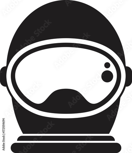 Black and white astronaut helmet representing space exploration and advanced technology