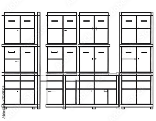 Diagram of stacked storage containers