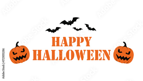 Halloween Festivities: A playful Halloween scene, featuring cheerful jack-o'-lanterns and bats, radiates a spooky, festive ambiance.