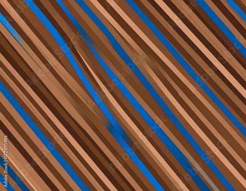 Diagonal stripes in brown and blue