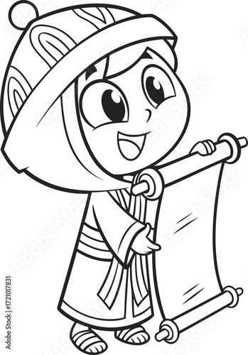 line art prophet calling the people to repentance .eps