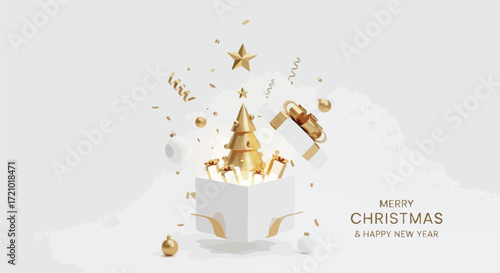 Unwrap the magic this season with elegant golden Christmas cheer, perfect for festive promotions, holiday greetings, and sparking joy in your designs