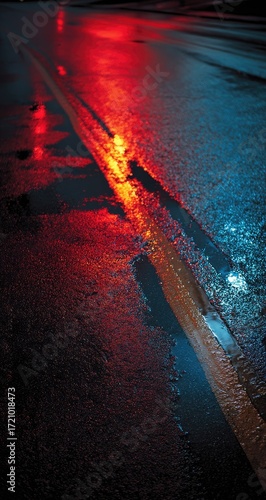 Colorful road at night