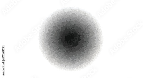 A dark, circular gradient effect with a soft, fuzzy edge, resembling a nebula or a black hole.
