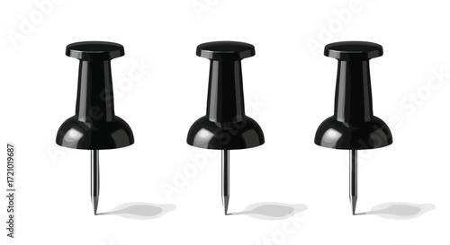 Organize your thoughts and ideas with these classic black push pins, perfect for bulletin boards, corkboards, and creative projects at home or in the office