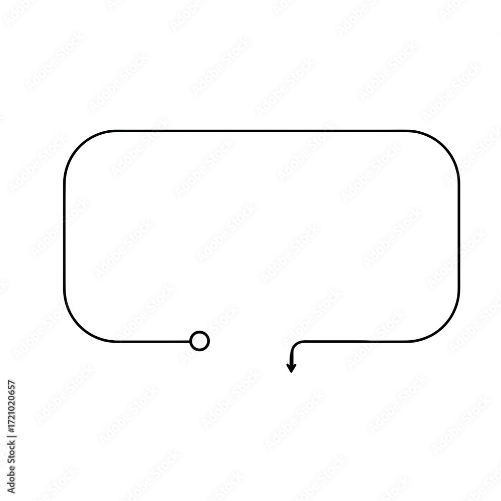 Fototapeta premium Vector Callout Box: Minimalist Outline Shape with Arrow for Presentations & Designs