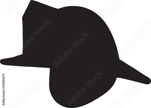 Silhouette vector of firefighter helmet, safety and protection EPS file