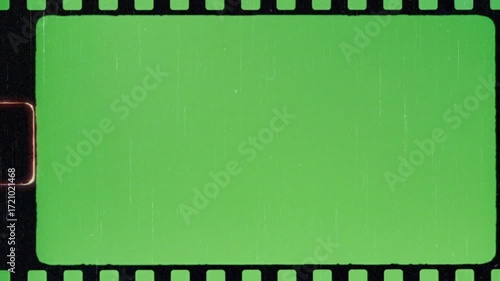 Vintage film strip animation with green screen