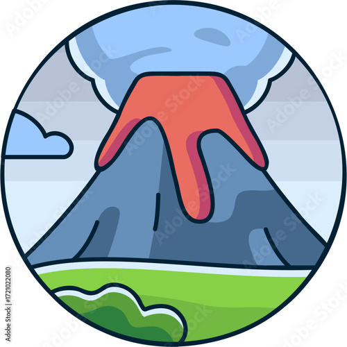 Volcano Sticker