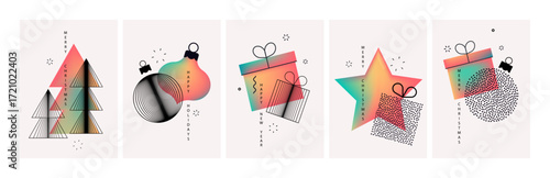 Christmas and New Year Cards Collection. Vector illustrations for greeting card, party invitation card, website banner, social media banner, marketing material.