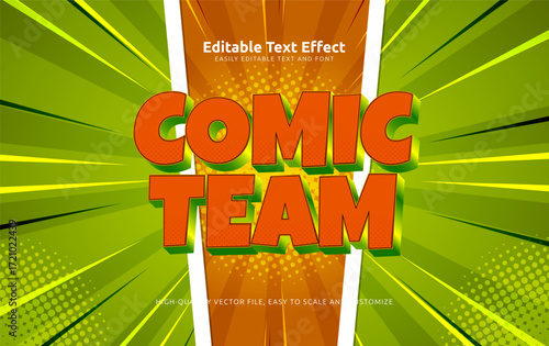 comic team editable text effect