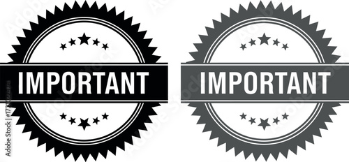 Two seals with the word IMPORTANT highlighted, signifying urgency and high priority.