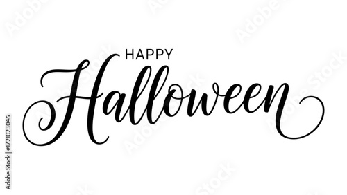 Happy Halloween: Embrace the enchantment of Halloween with a stylishly crafted greeting, perfect for adding a touch of spooky elegance to your seasonal designs.