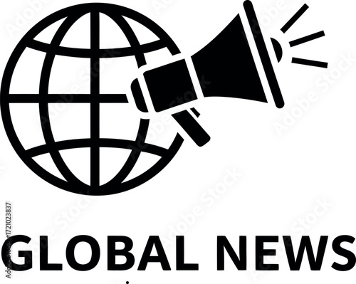 Megaphone announcing global news and information to the world