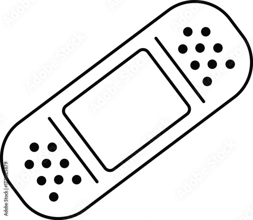 Simple line art bandage icon representing first aid and minor injury treatment vector